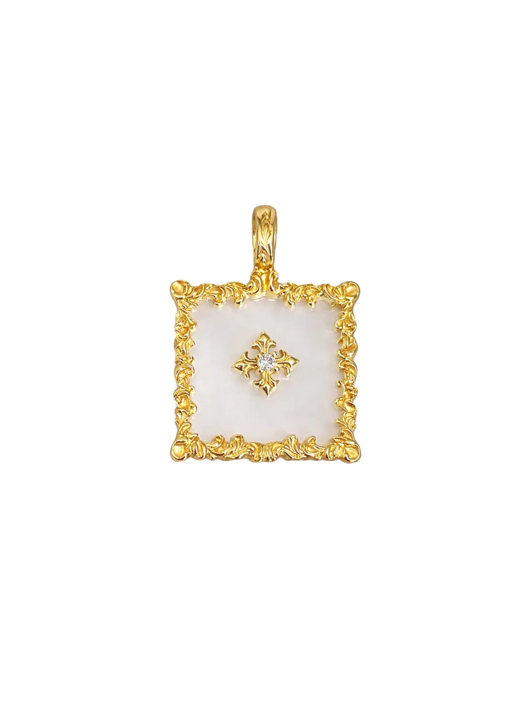 MOP CROSS FLOWER PENDANT