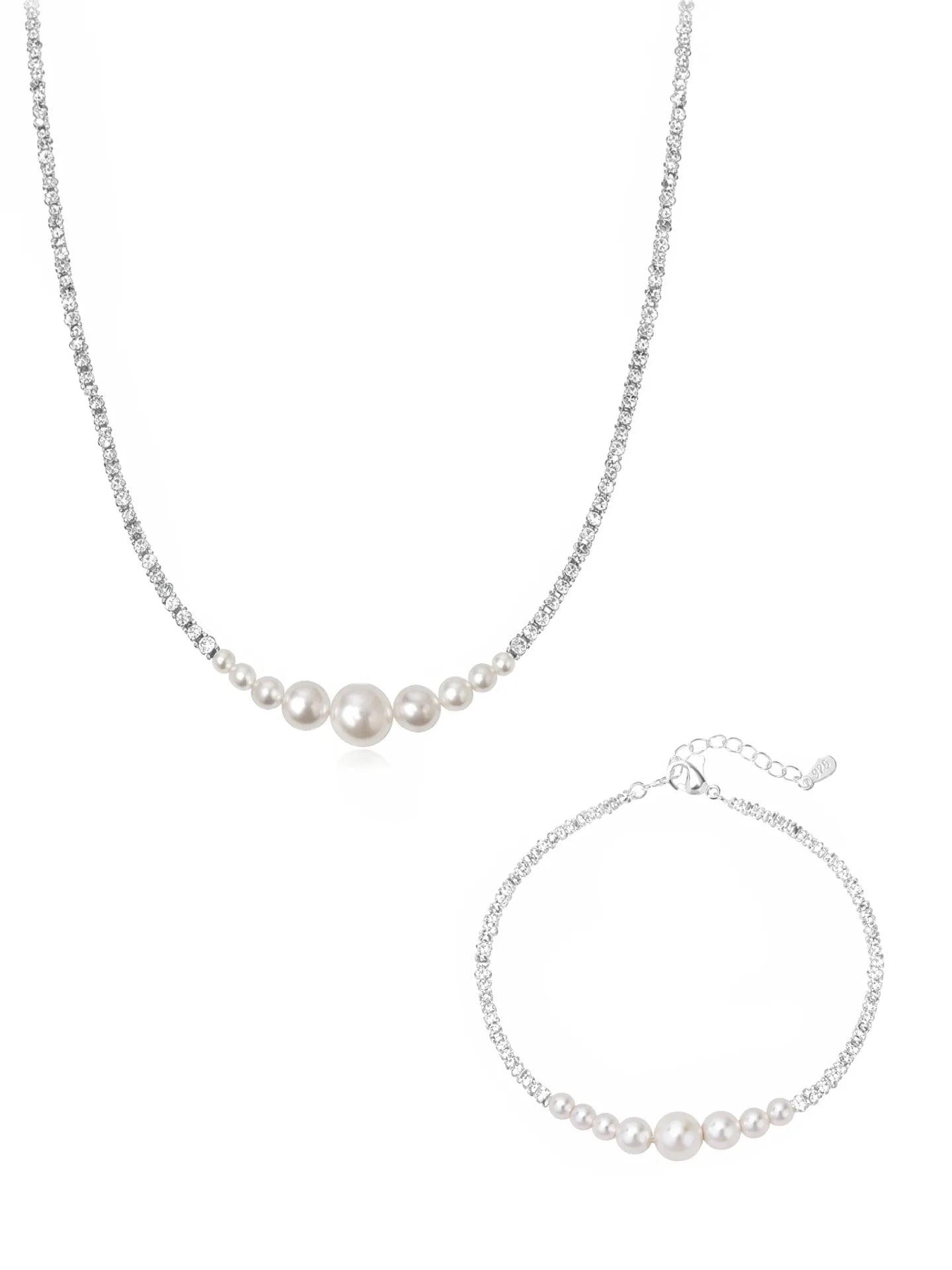 SILVER PEARL SET