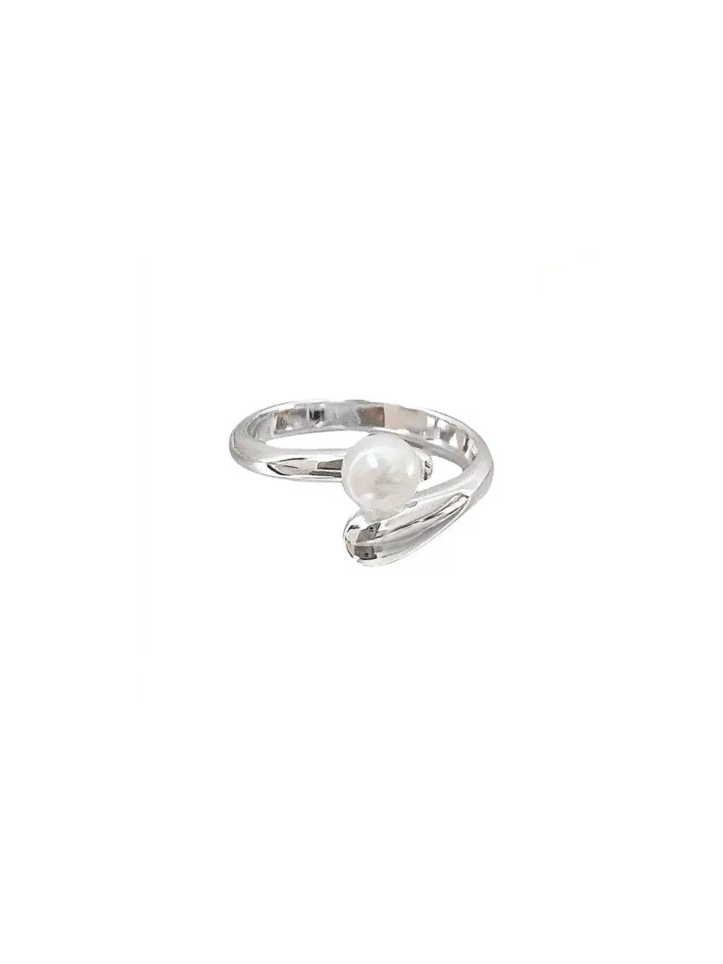 SILVER TIDE PEARL RING