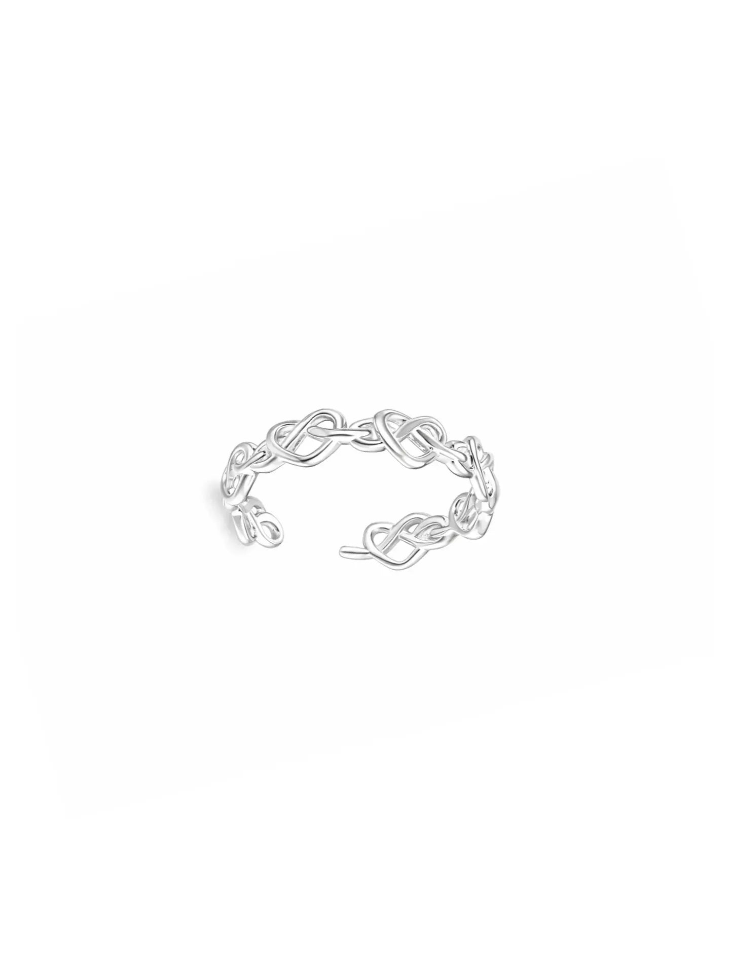 OPENWORK HEART SILVER RING