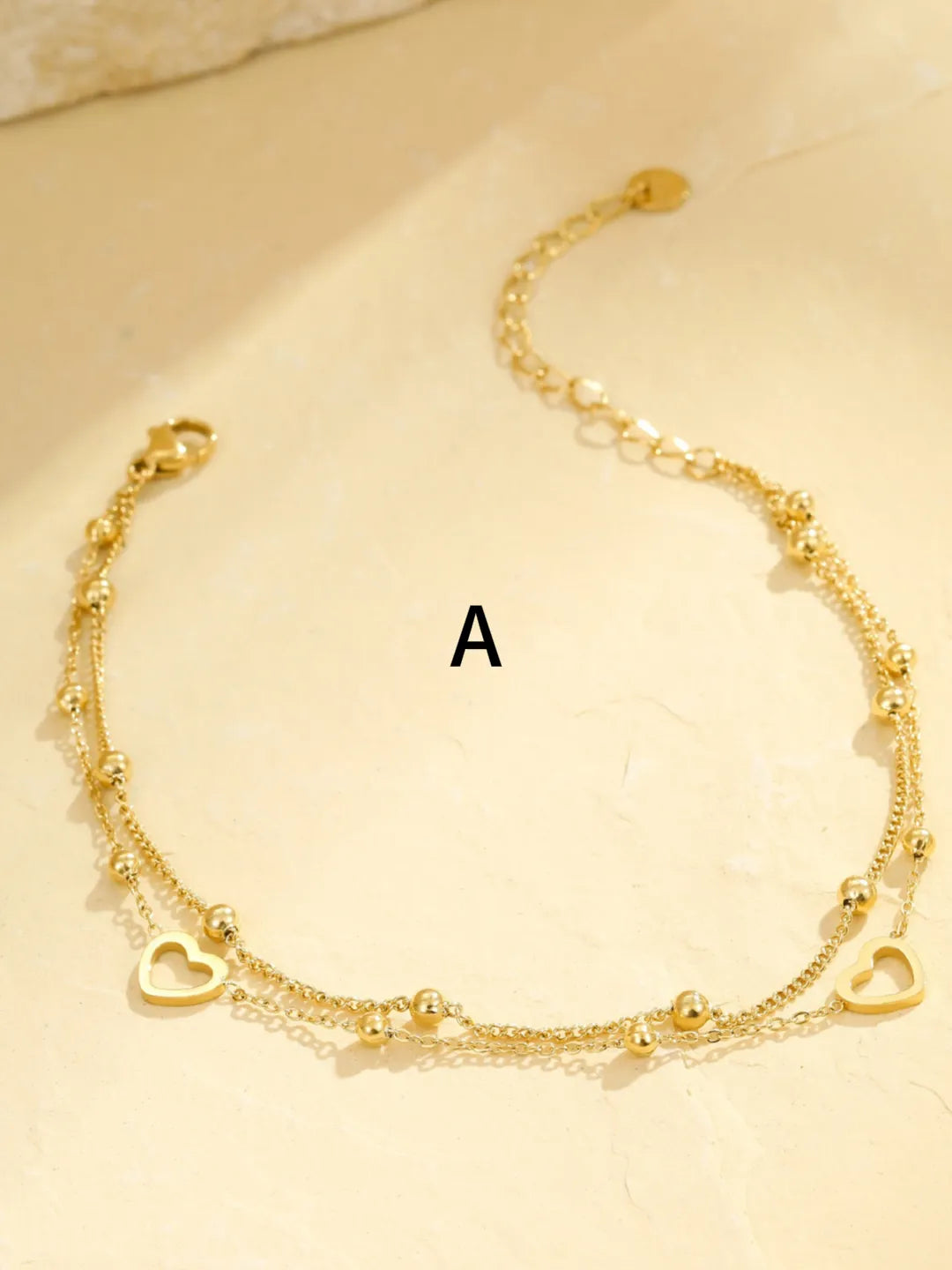 LAYERED HEART ANKLET