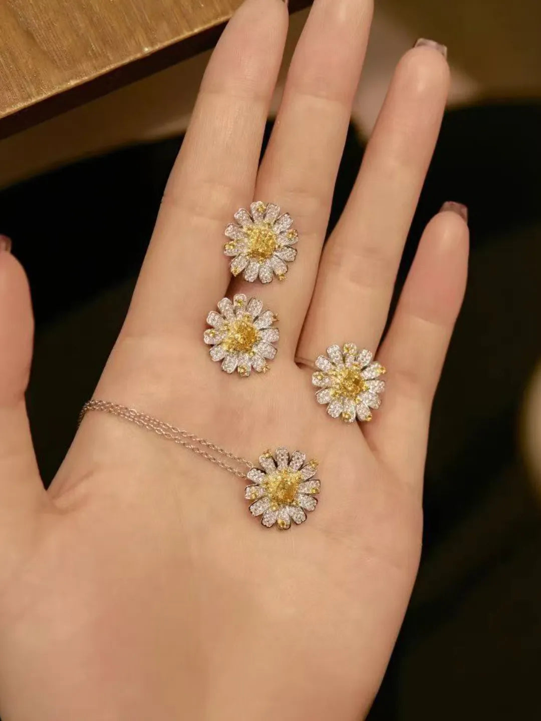 SUNFLOWER PAVÉ CZ JEWELRY