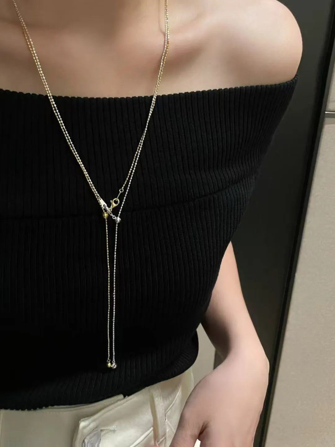 SLIDE BALL CHAIN NECKLACE