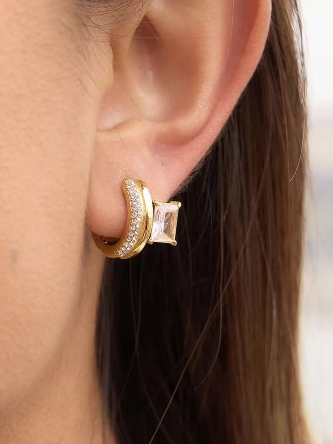 CZ HOOP EARRINGS