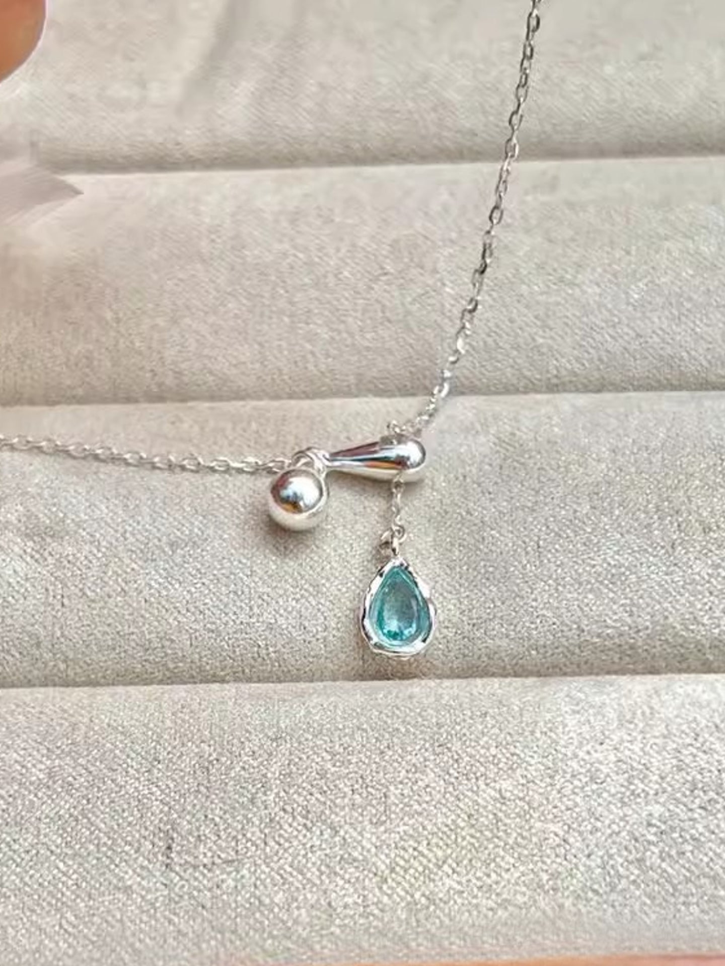 ICE BLUE DROP NECKLACE
