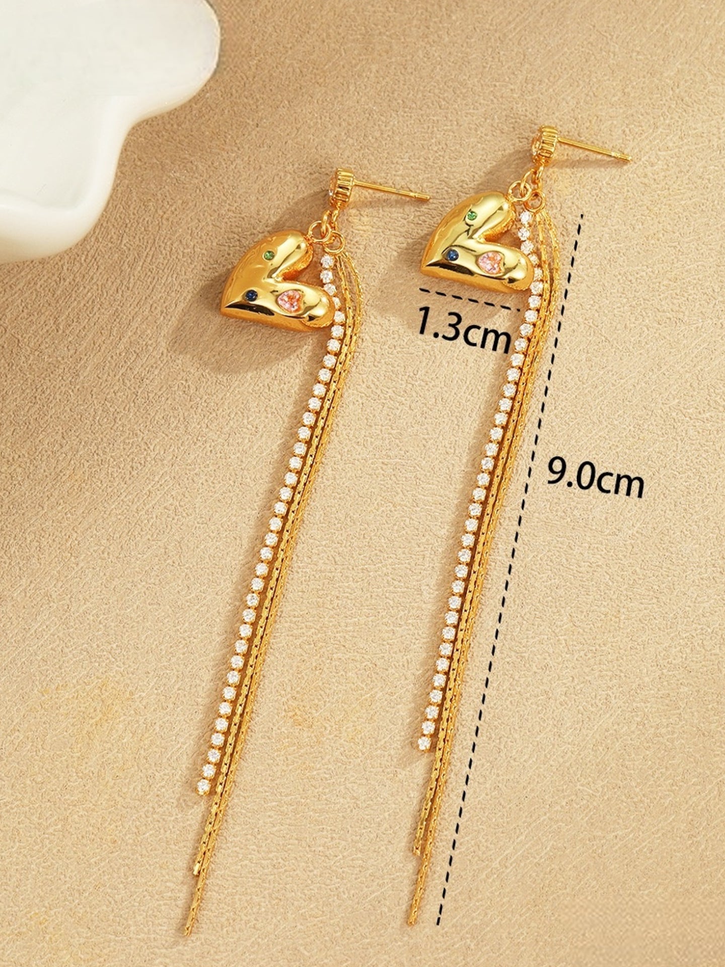 HEART TASSEL EARRINGS