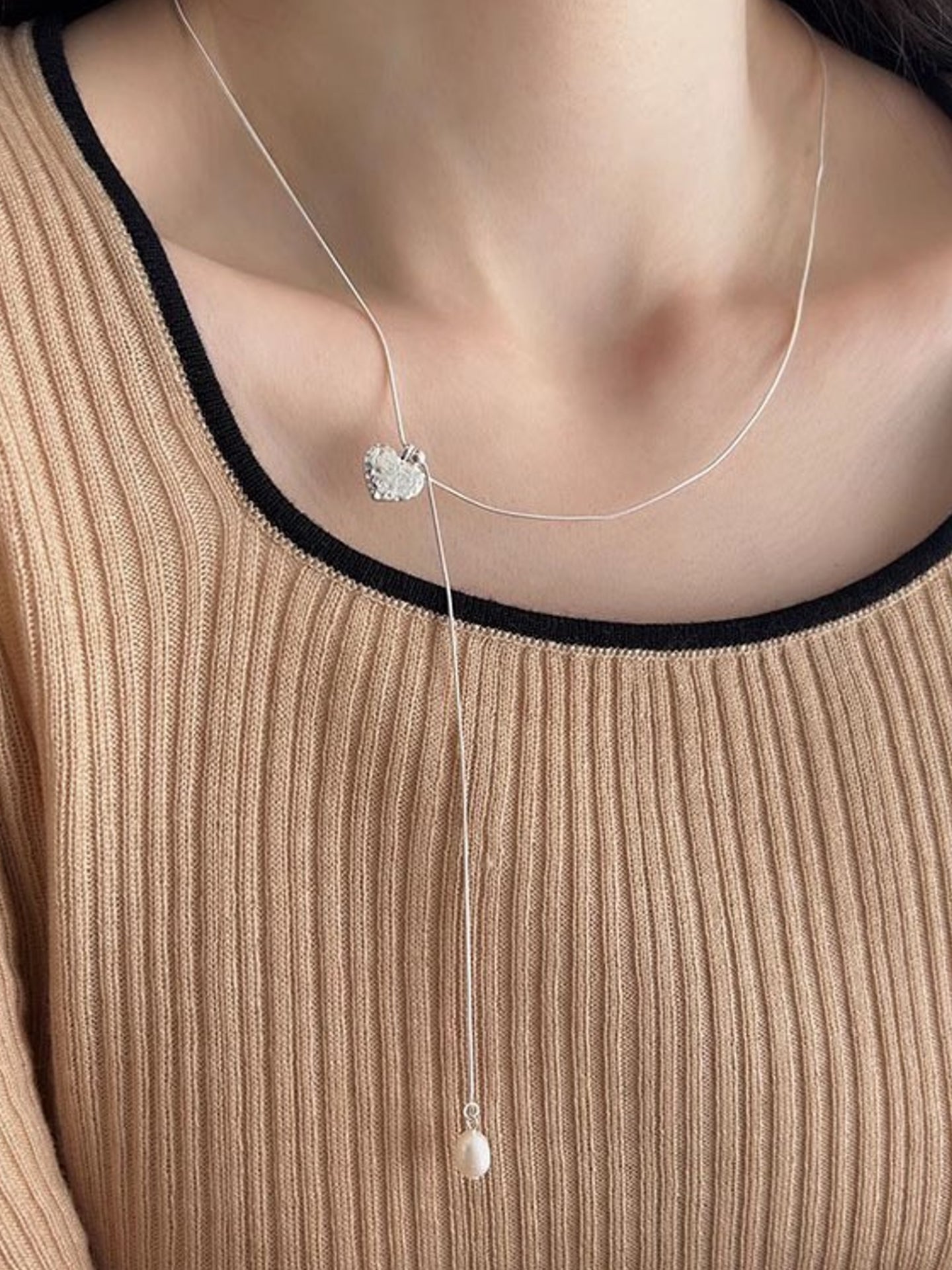 テクスチャードハートフリンジ