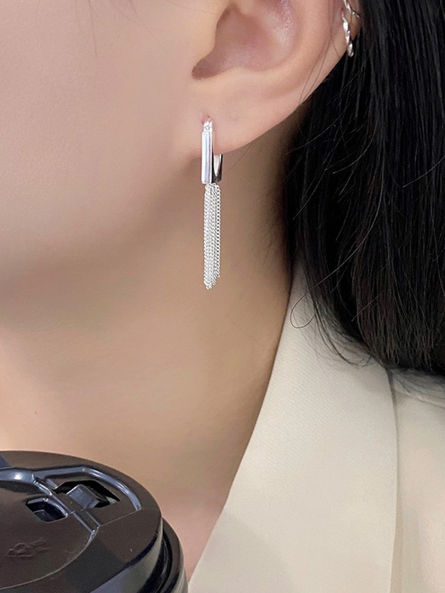 RECTANGLE TASSEL EARRINGS