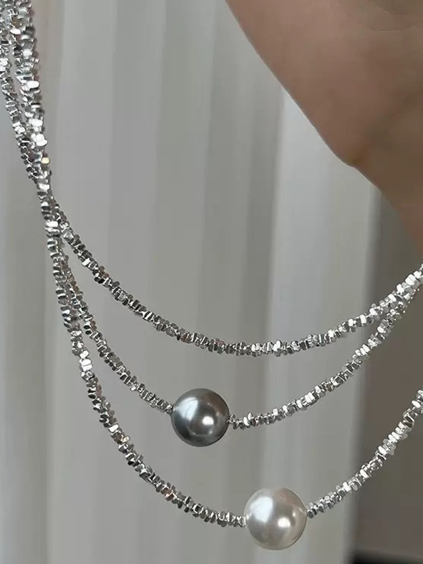 SILVER PEARL SET