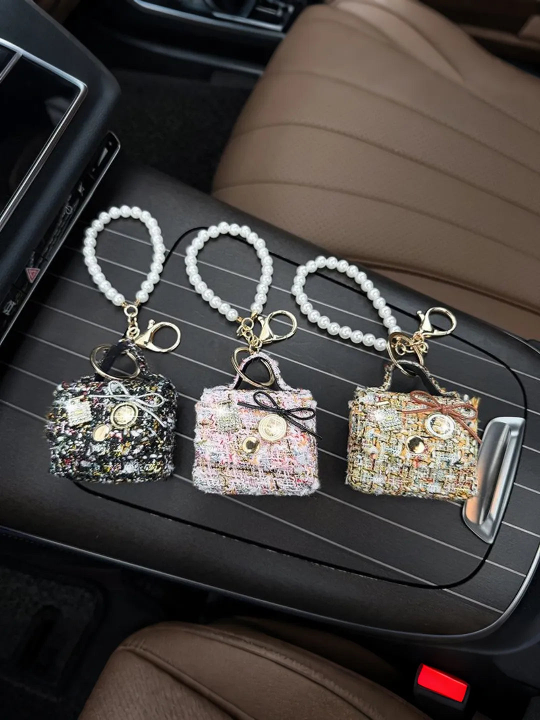 RIBBON WEAVE BAG CHARM