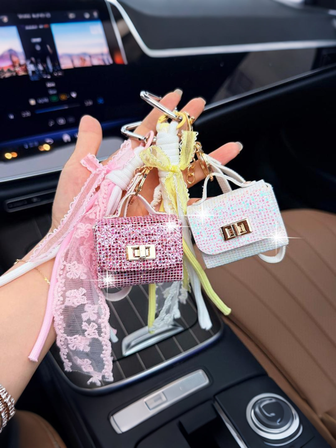 GLIMMER LETTER BAG CHARM