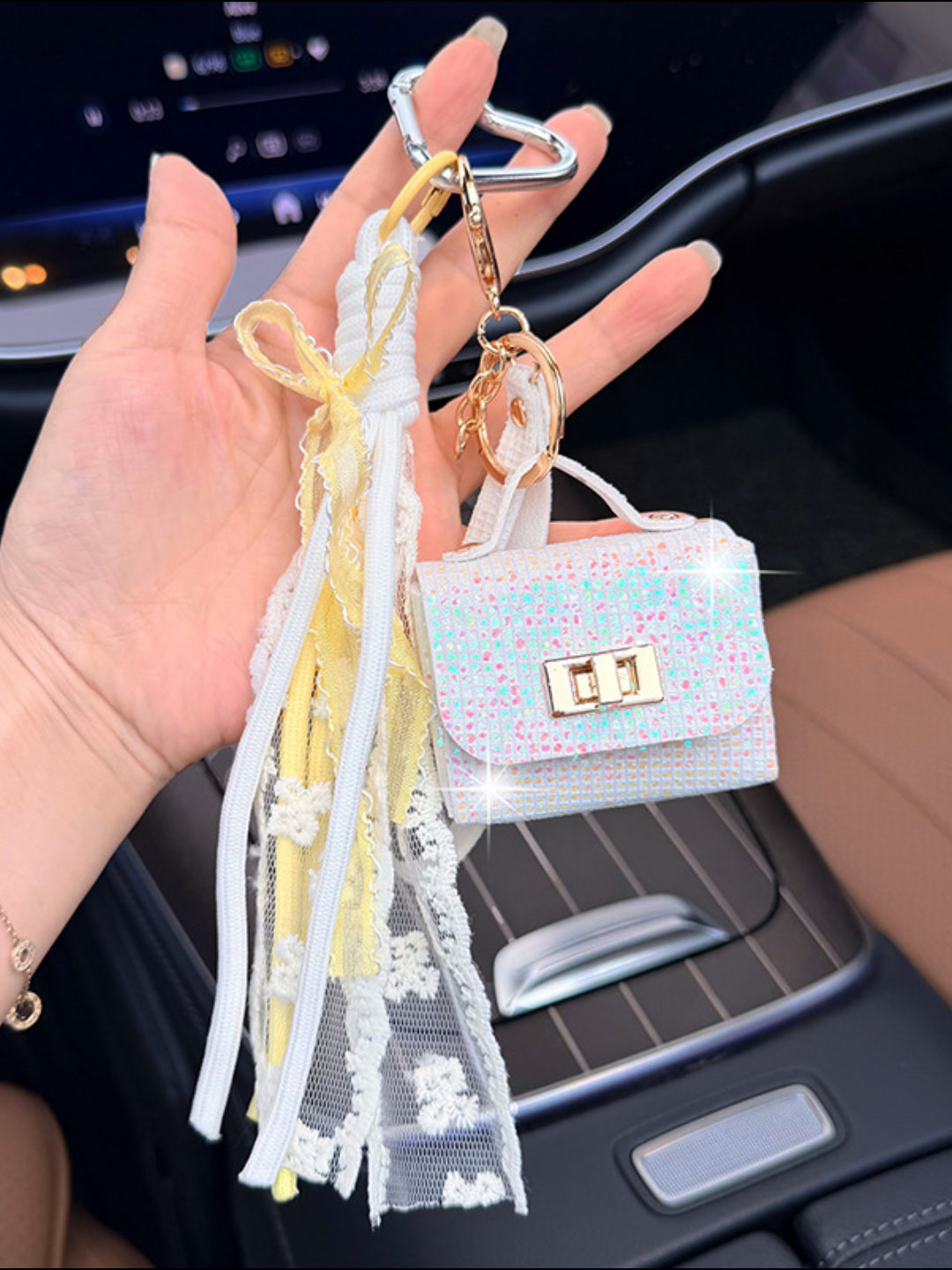GLIMMER LETTER BAG CHARM