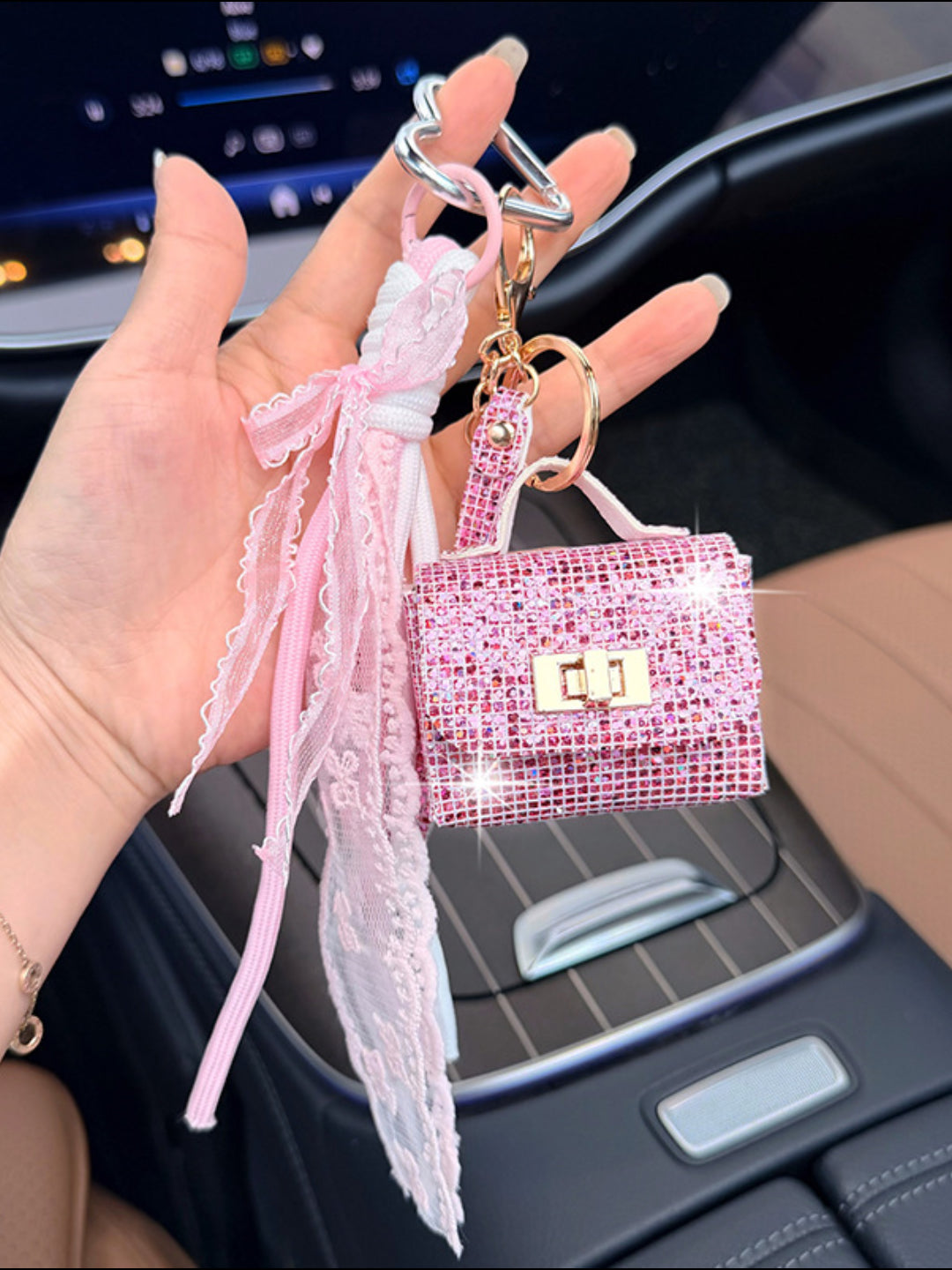 GLIMMER LETTER BAG CHARM