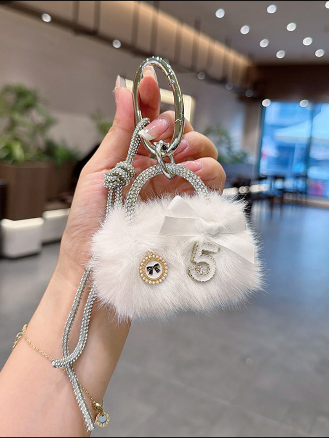 FROSTED BOW CHARM