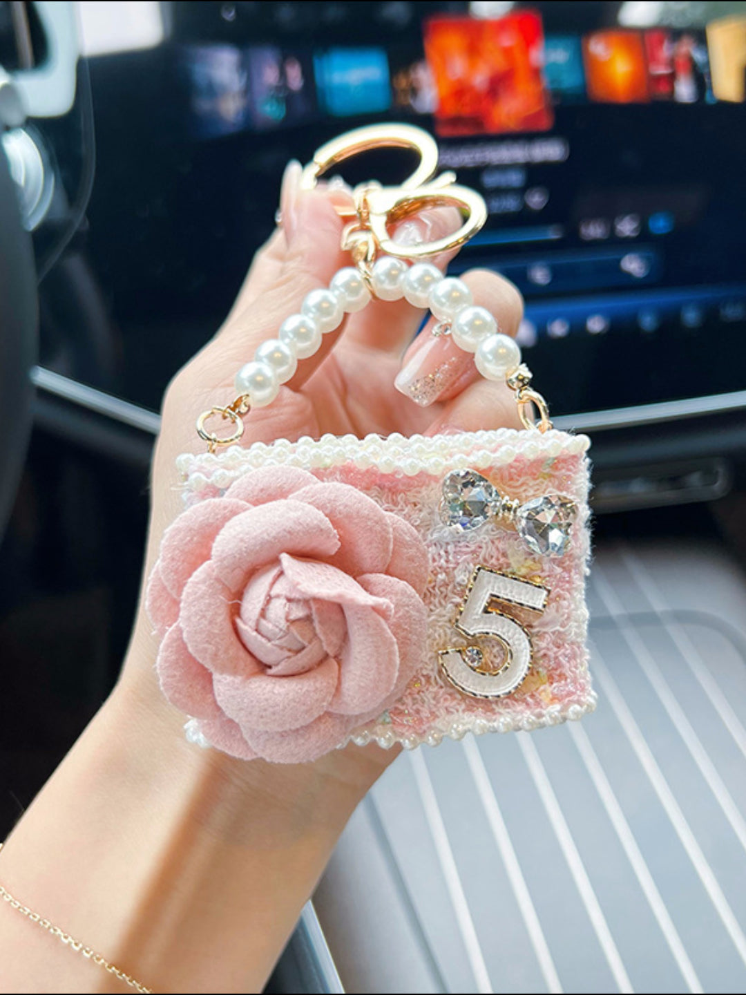ROSETTE PURSE CHARM