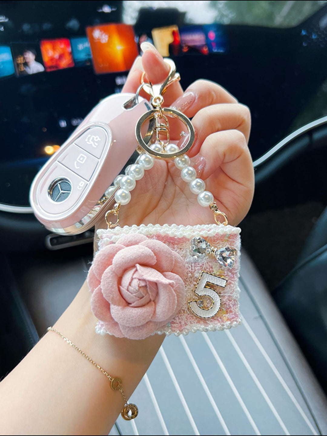 ROSETTE PURSE CHARM