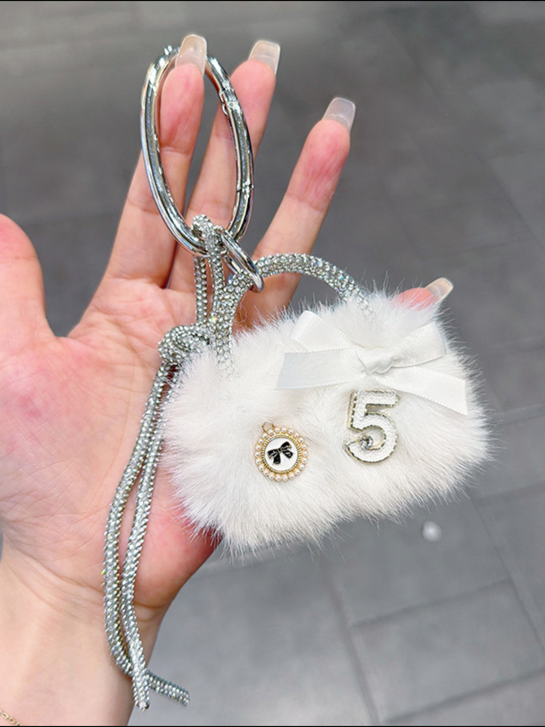 FROSTED BOW CHARM