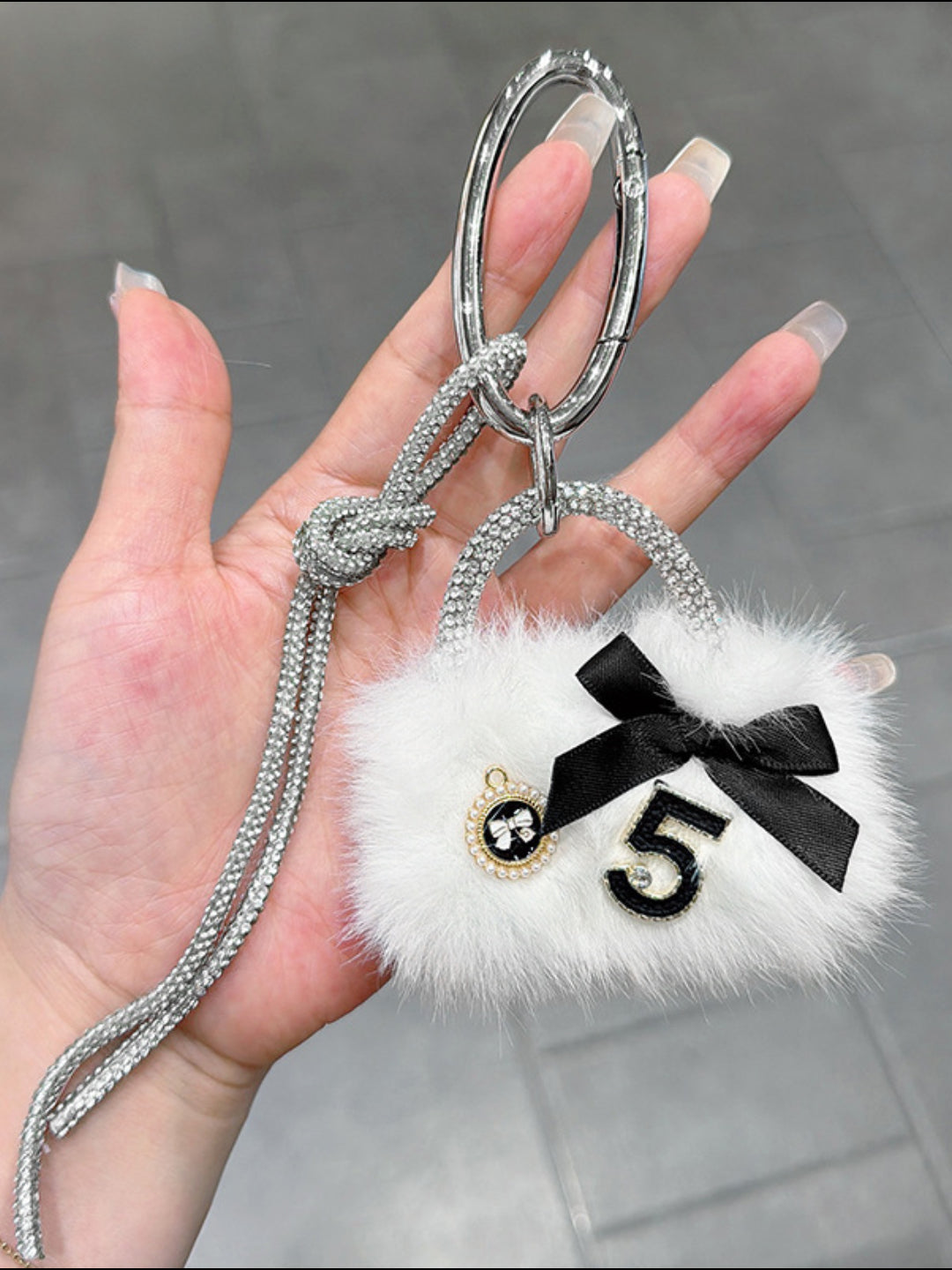 FROSTED BOW CHARM
