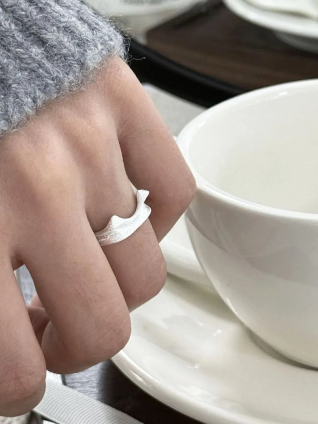CAT MATTE SILVER RING
