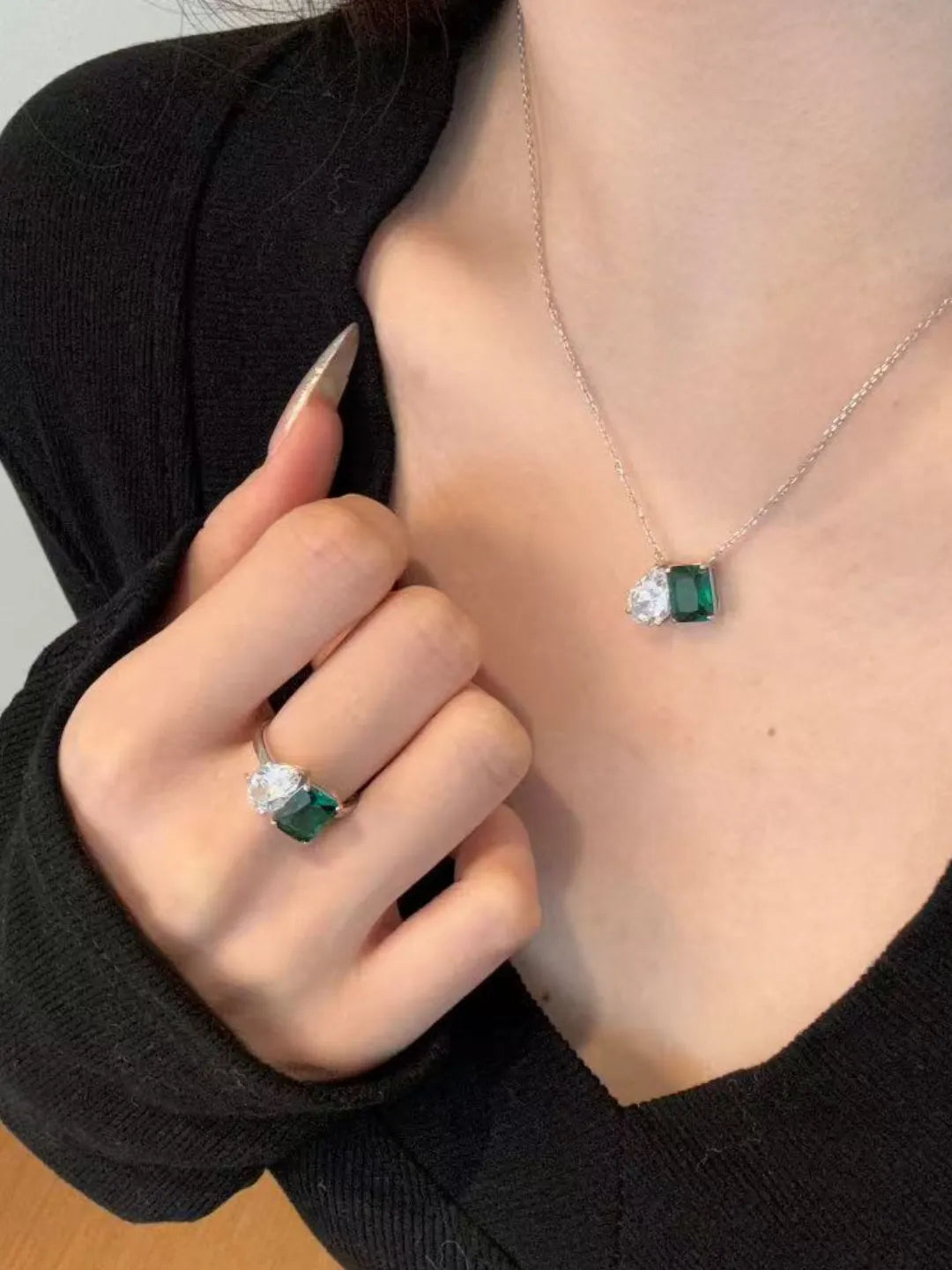 EMERALD-TONE CZ JEWELRY