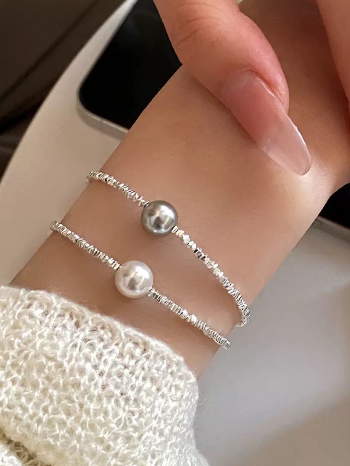 SILVER PEARL SET
