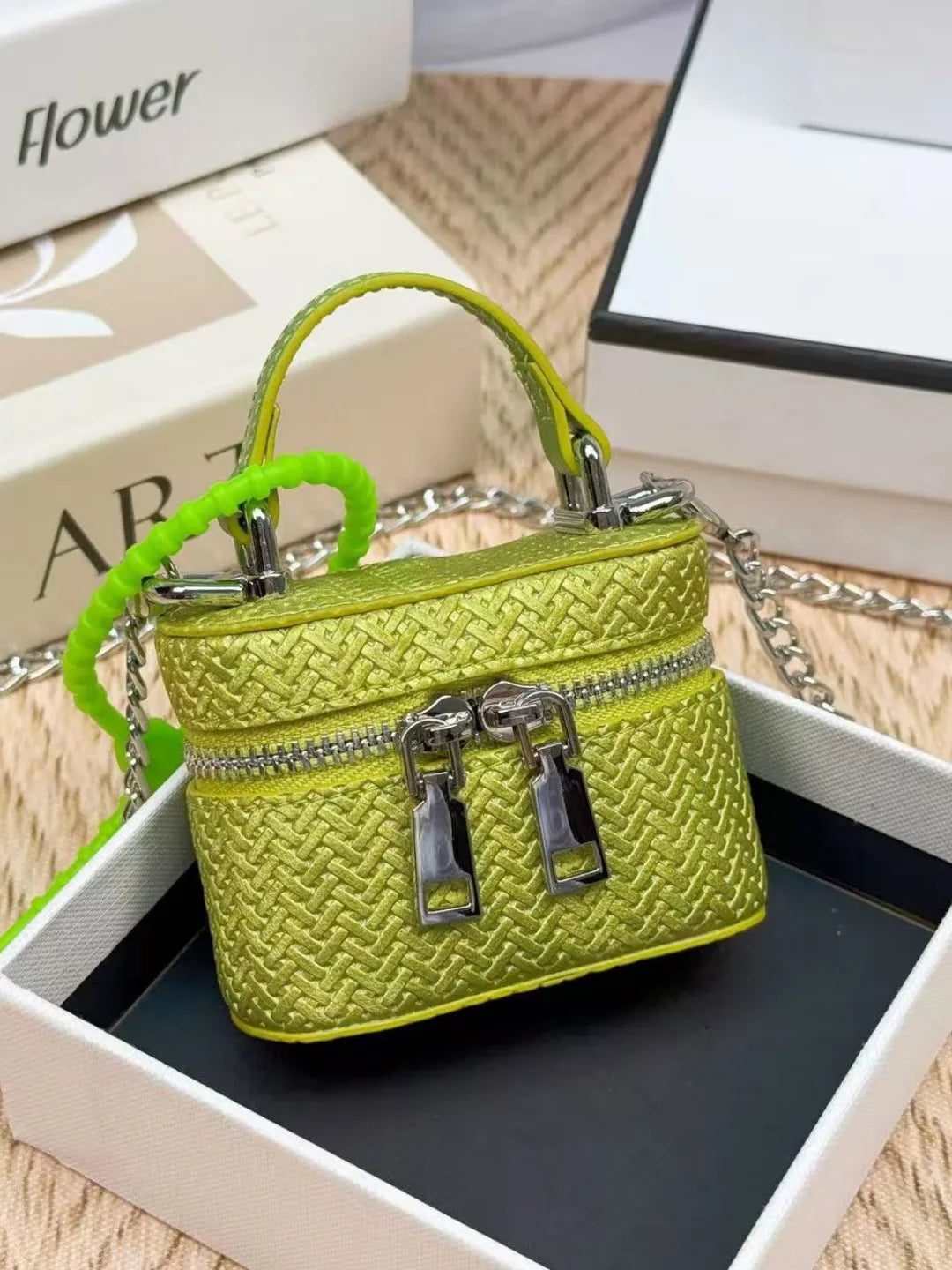 IVORY DOUBLE ZIP BAG