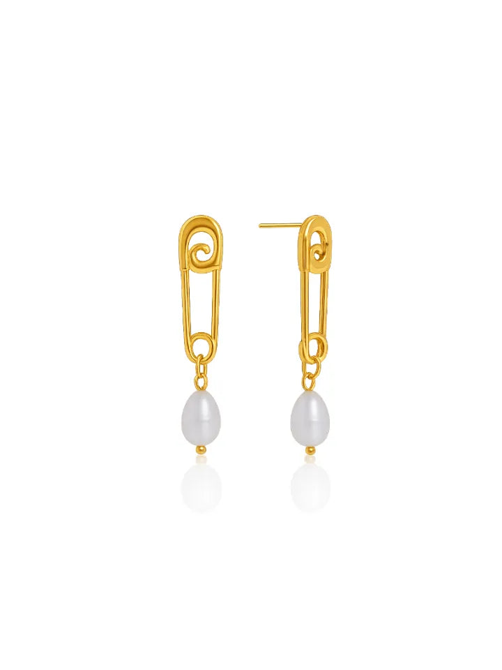 PAPERCLIP PEARL EARRINGS