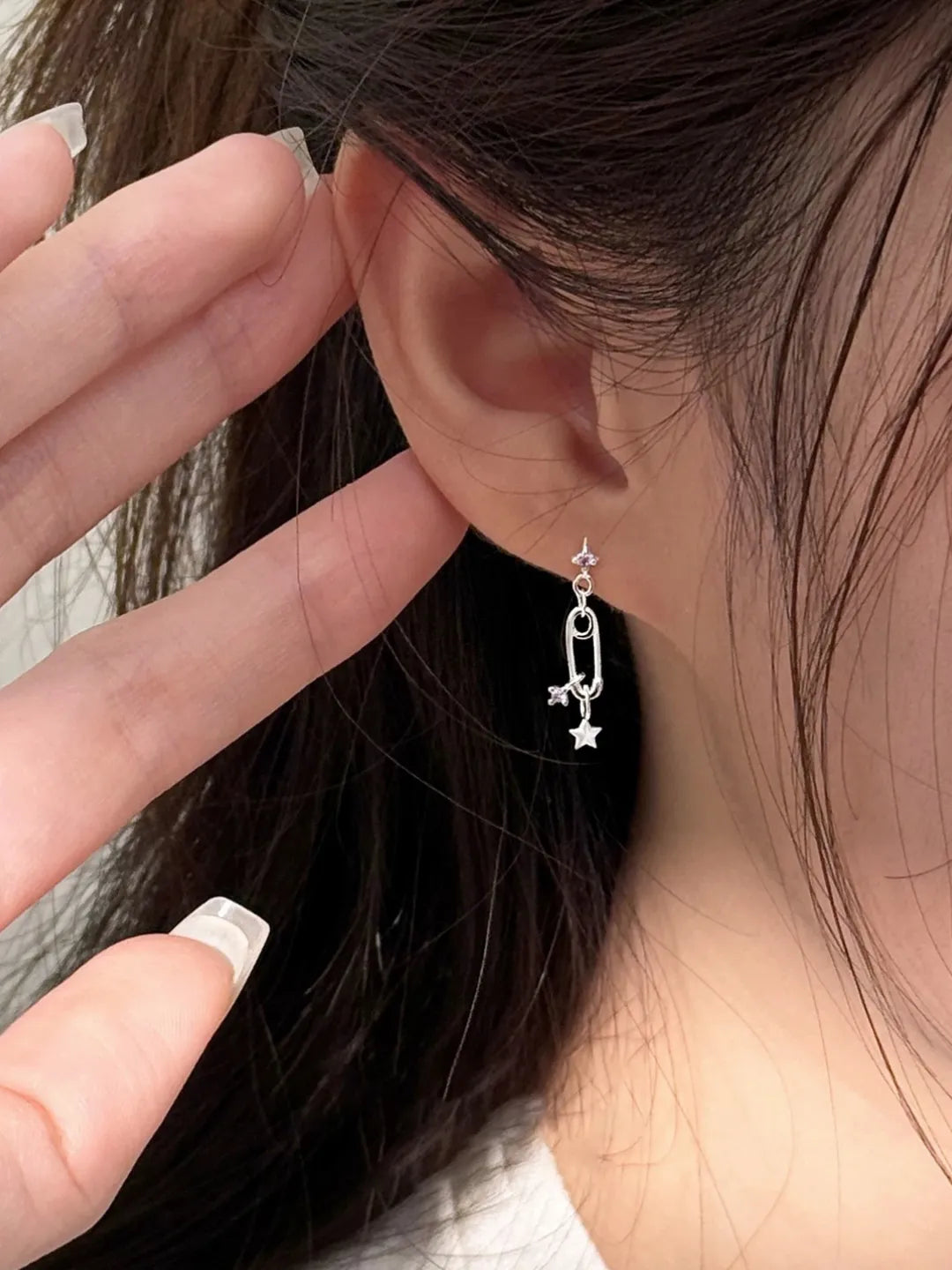 PURPLE PAPERCLIP STUDS