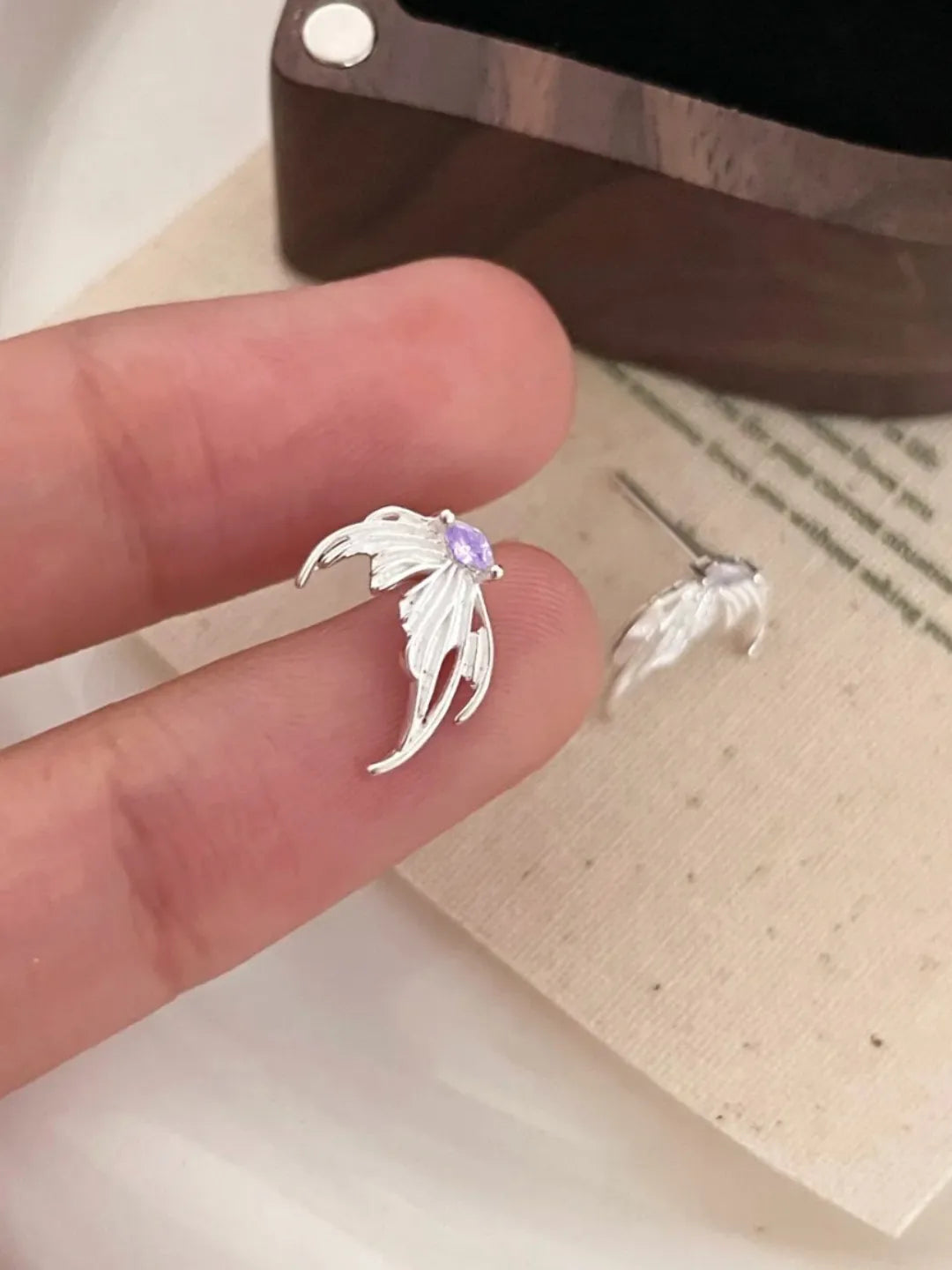 BUTTERFLY CZ SILVER STUDS