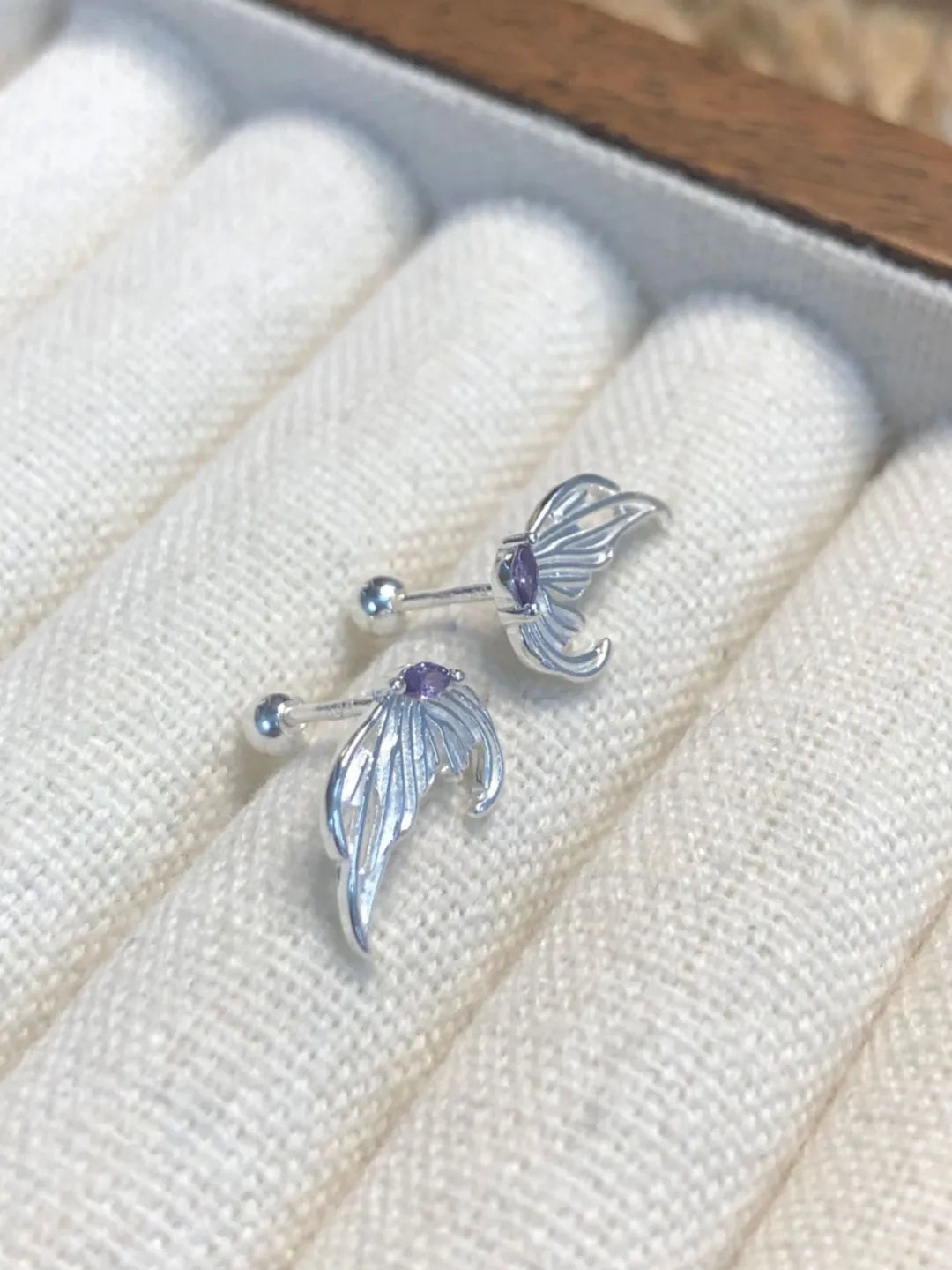 BUTTERFLY CZ SILVER STUDS