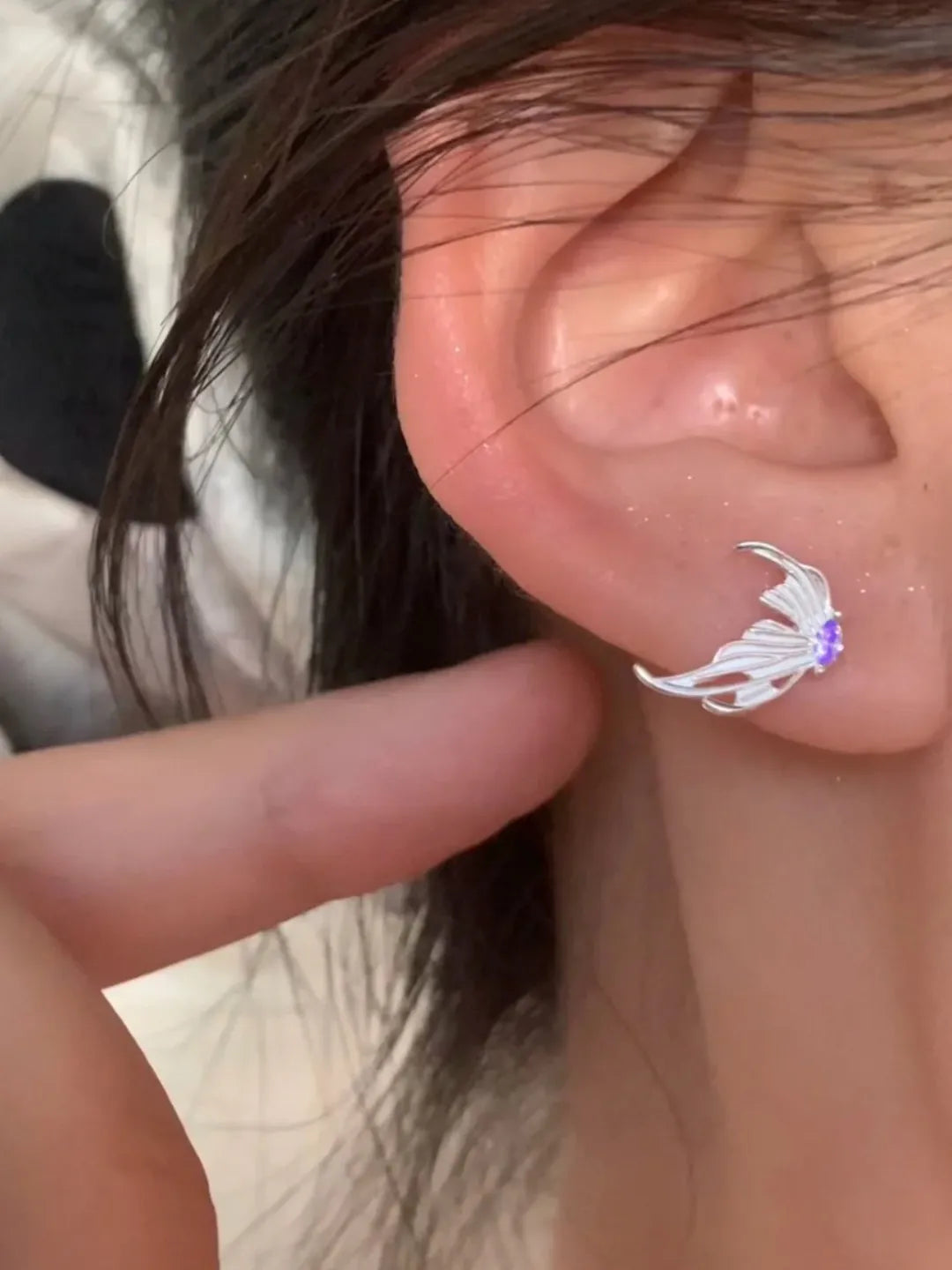 BUTTERFLY CZ SILVER STUDS