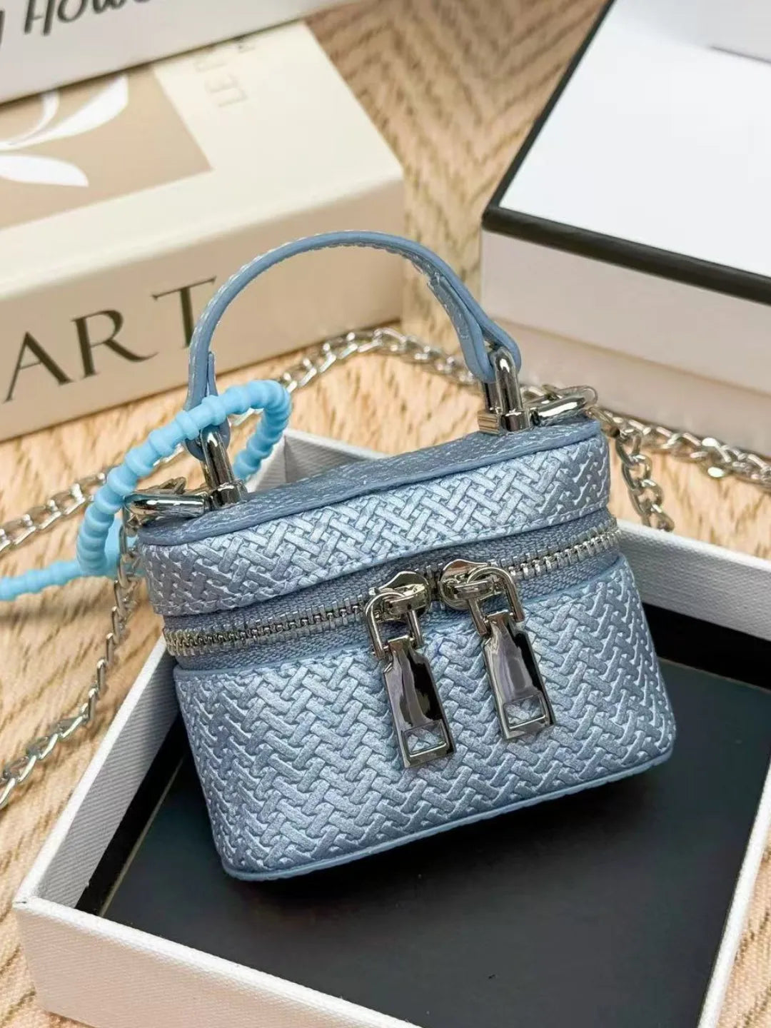 IVORY DOUBLE ZIP BAG