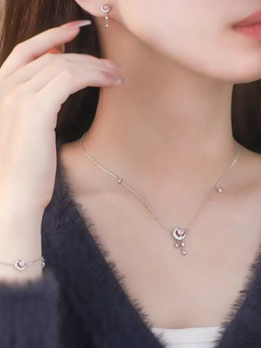 MOON HEART SILVER JEWELRY