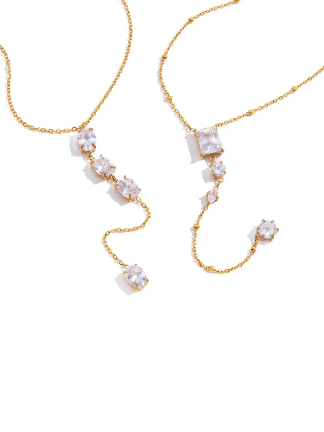 CZ TASSEL Y NECKLACE