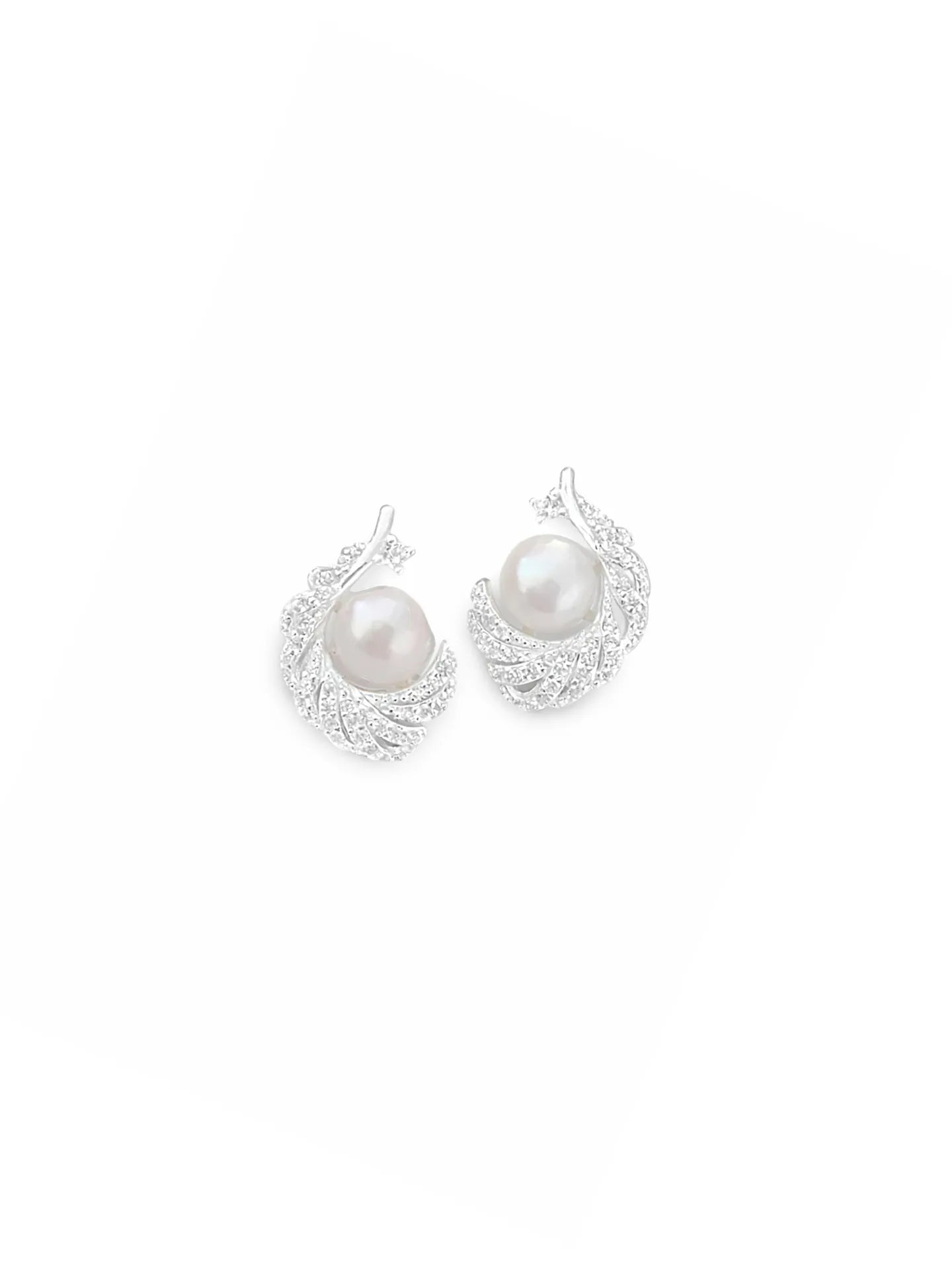 FEATHER PEARL EARRINGS
