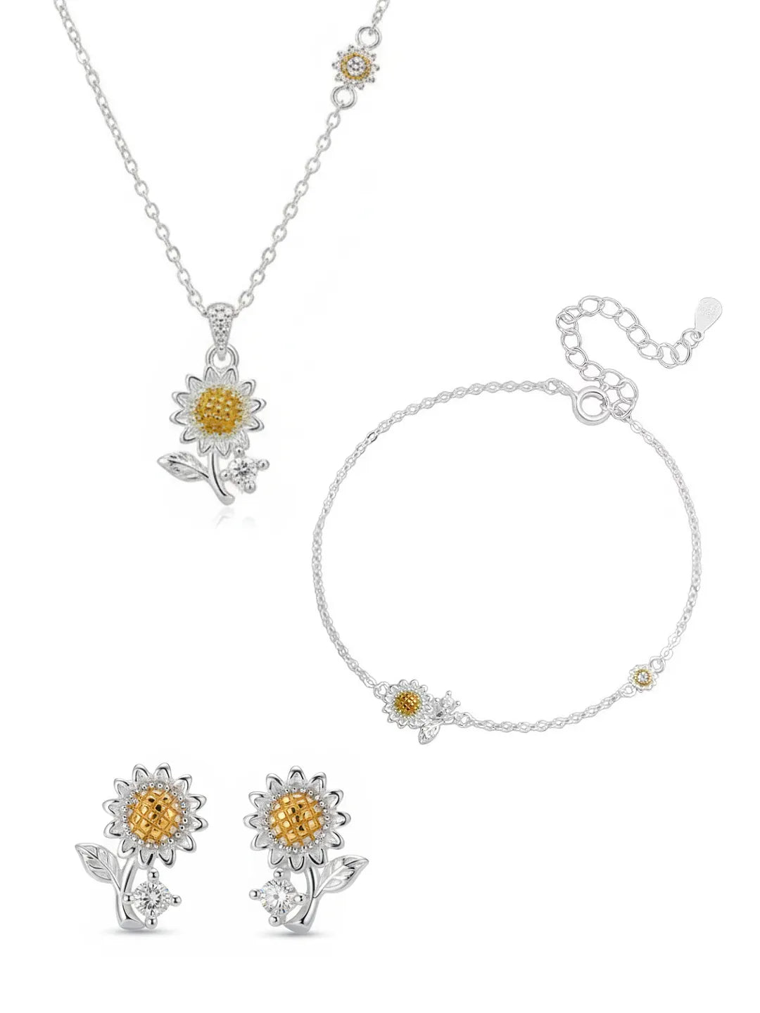 PAVÉ SUNFLOWER SILVER JEWELRY