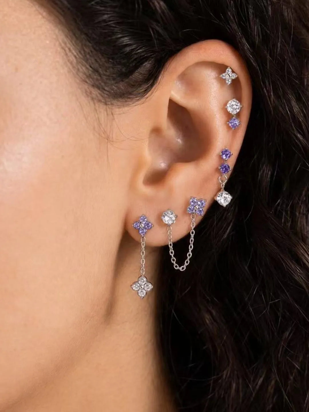 LAVENDER LINK EARRINGS