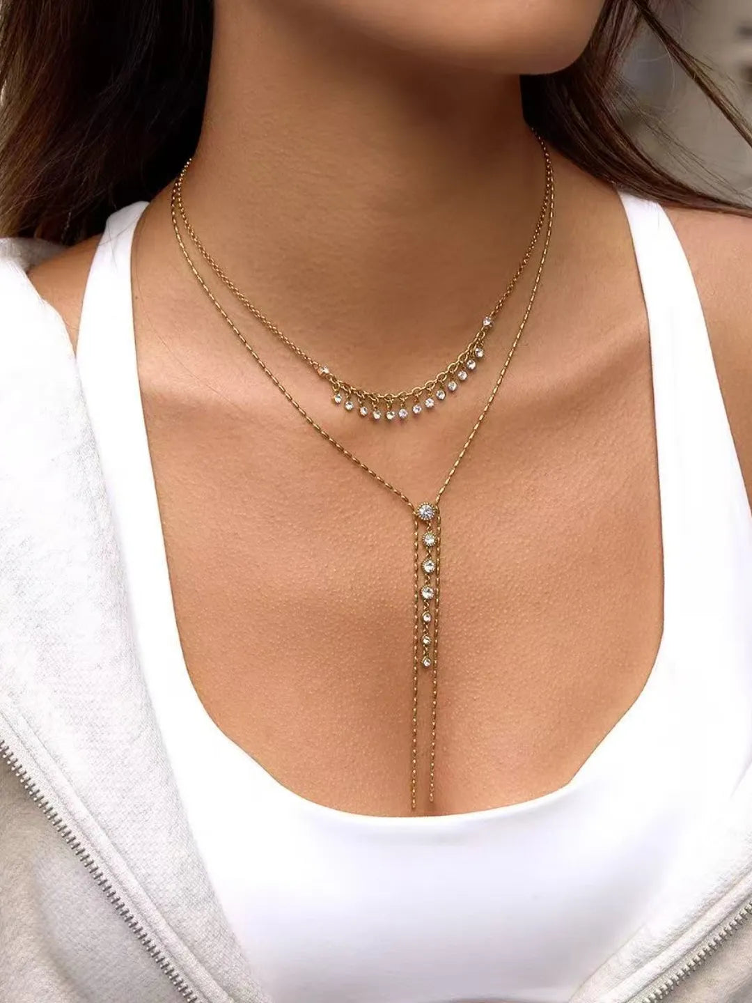 CZ TASSEL NECKLACE