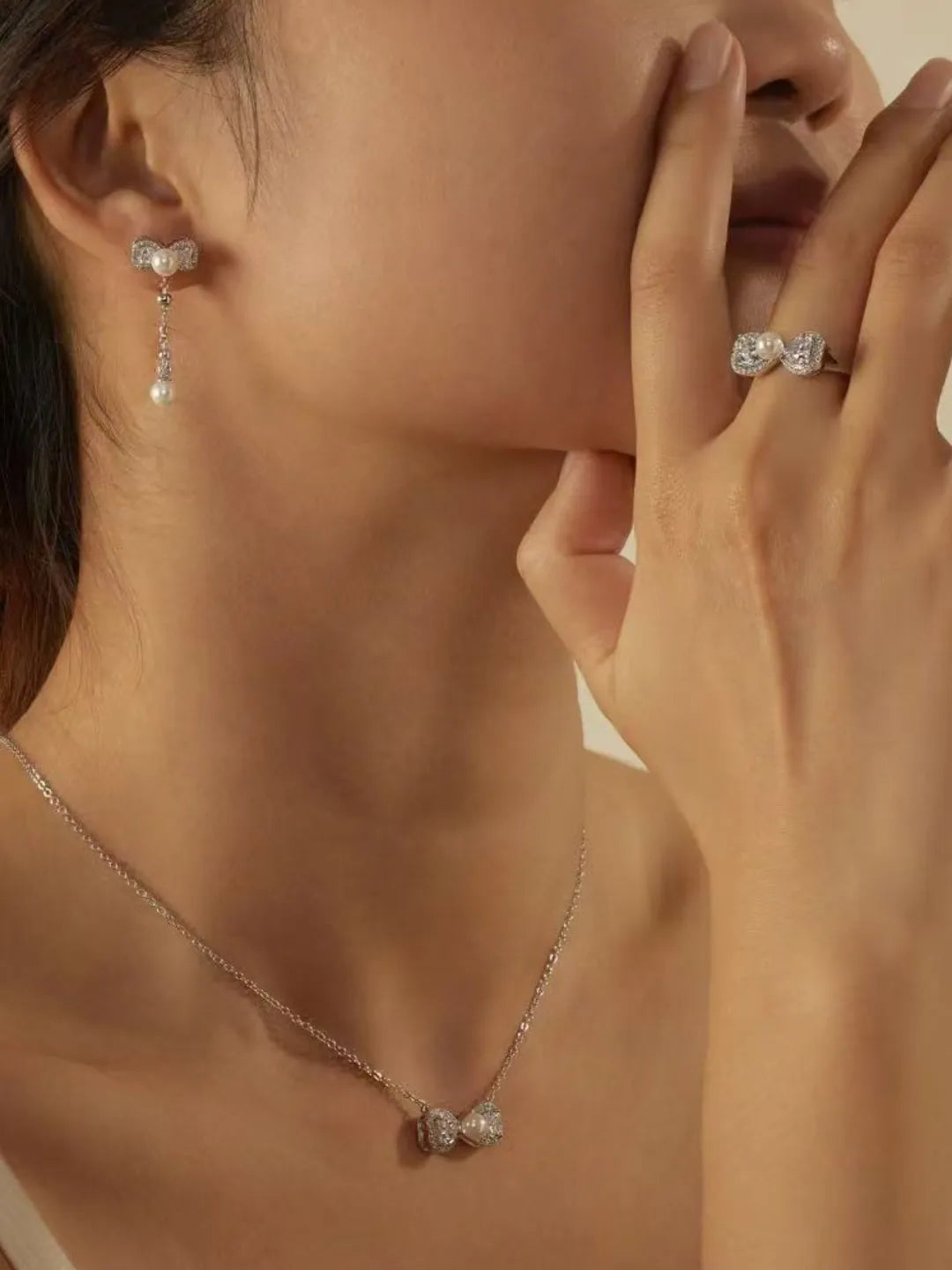 BOW PEARL CZ JEWELRY