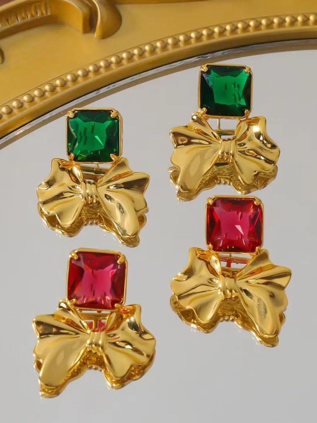 CUBIC RUBY EARRINGS