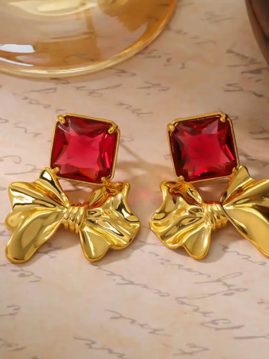 CUBIC RUBY EARRINGS