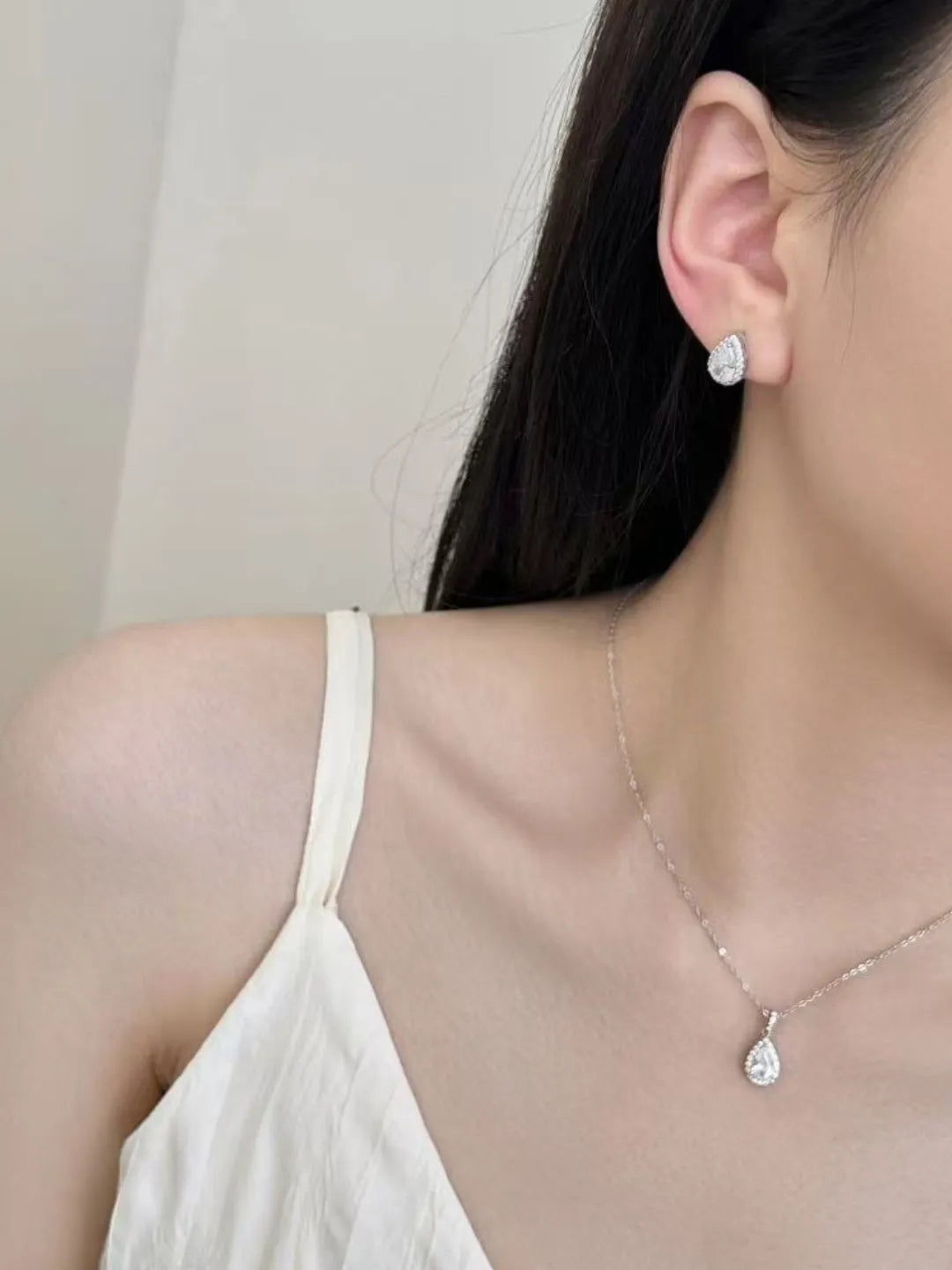 TEARDROP SOLITAIRE CZ JEWELRY