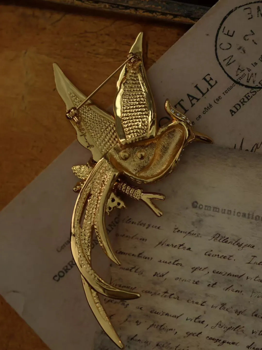 24K GOLD PARADISE BIRD PIN