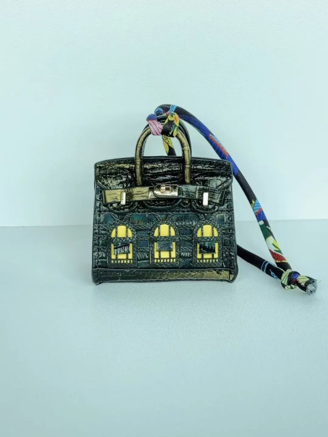 LEATHER CROC MINI BAG