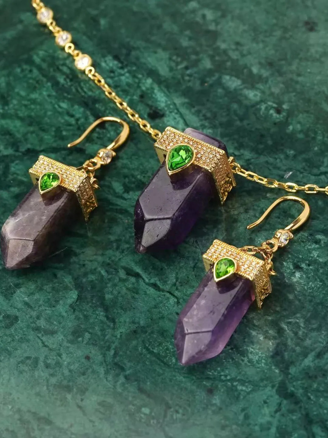 PURPLE GEM PENDANT SET