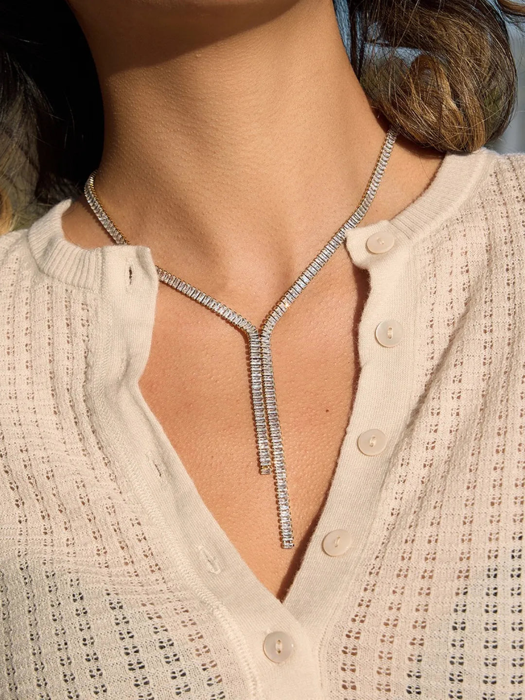 SQUARE CZ Y NECKLACE