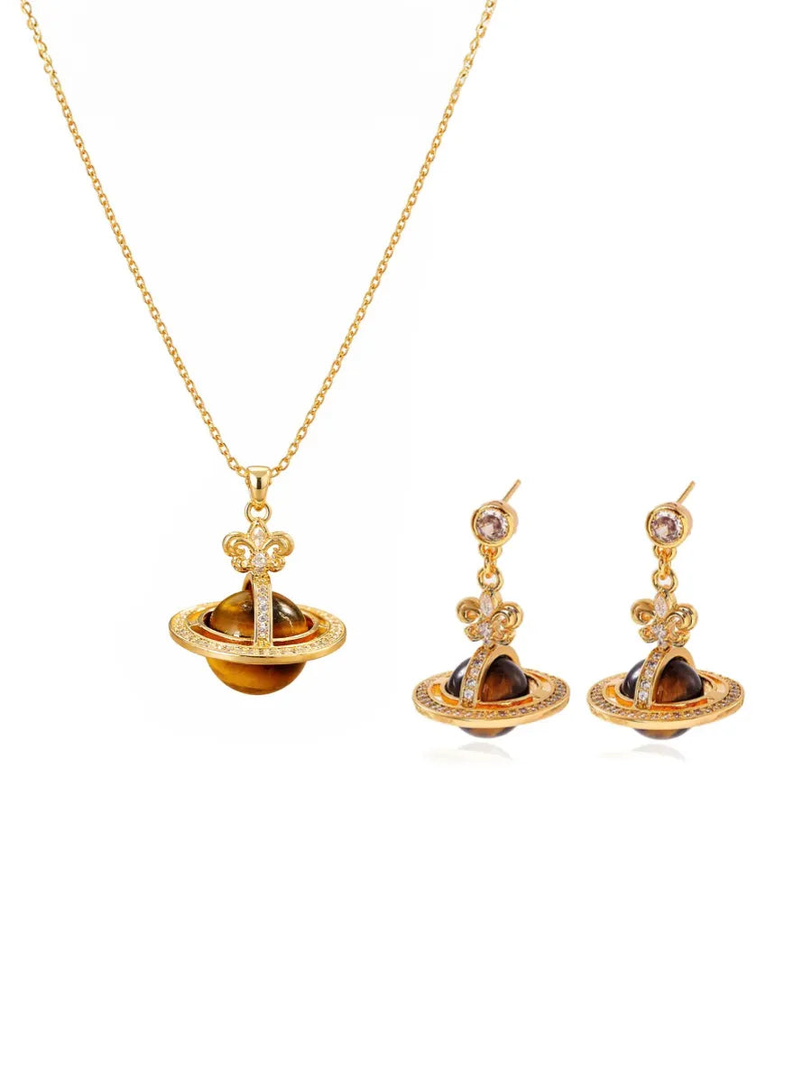 TIGER EYE SATURN SET