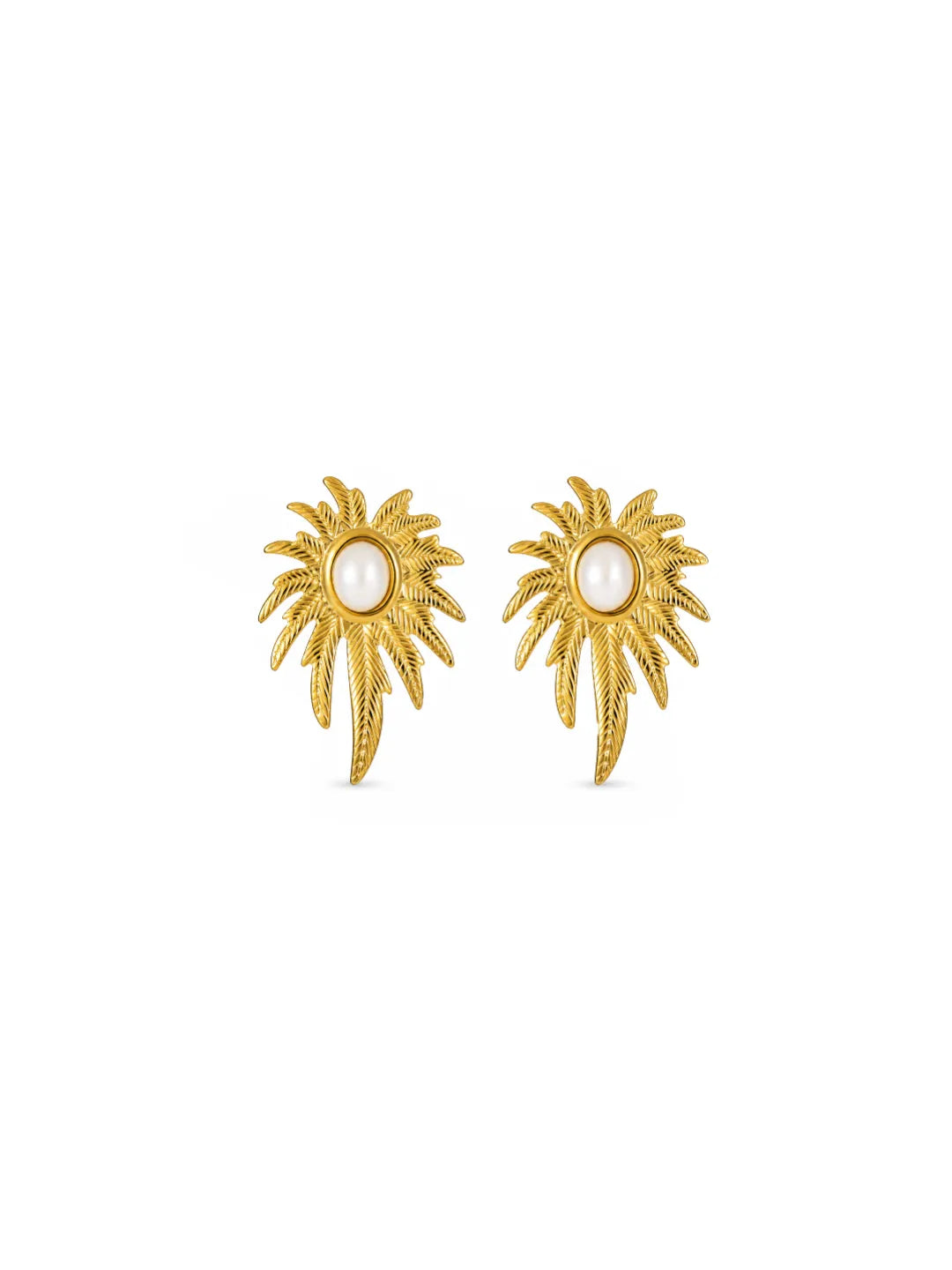 LEAF PEARL EARRINGS