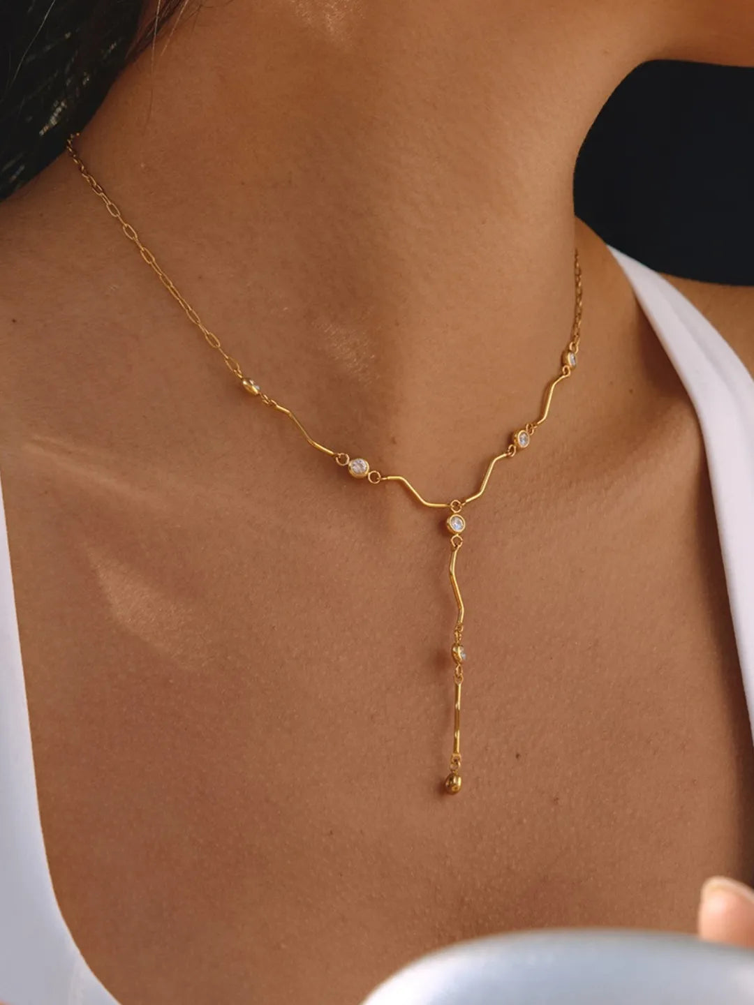 CZ Y NECKLACE