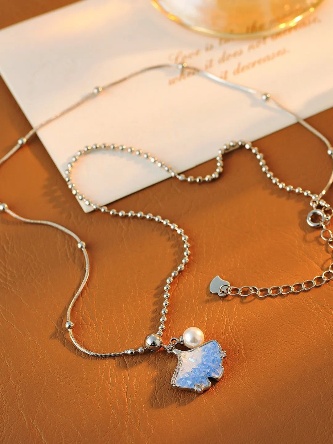 CRYSTAL GINKGO NECKLACE